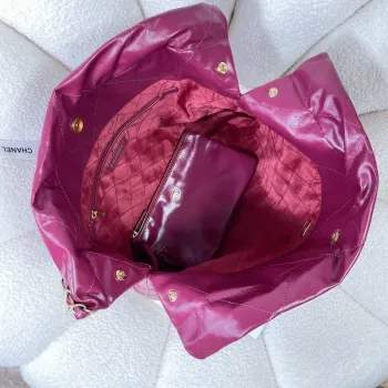 Chanel 22 Handbag Shiny Calfskin AS3261 Rose Red
