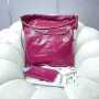 Chanel 22 Large Handbag Shiny Calfskin AS3262 Rose Red
