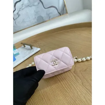 Chanel A81181 22 Spring/Summer Pearl chain belt bag pink