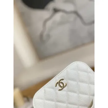 Chanel A81215 Mini messenger bag with Handle White