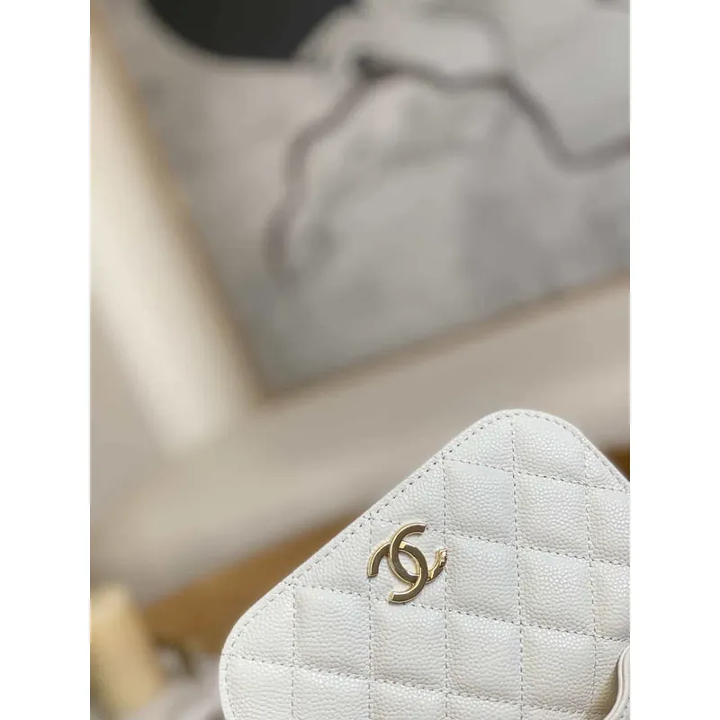 Chanel A81215 Mini messenger bag with Handle White