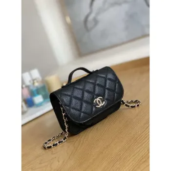 Chanel A81215 Mini messenger bag with Handle Black