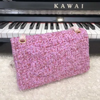Chanel A01112 Flap Handbag Classic Bag Tweed Pink