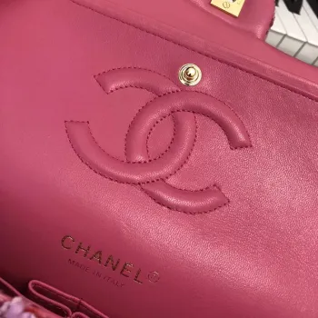 Chanel A01112 Flap Handbag Classic Bag Tweed Pink