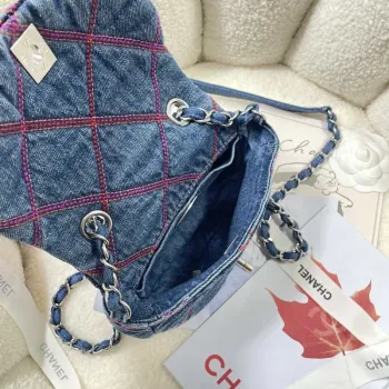Chanel AS3187 22A Beach Denim mini saddle bag Denim blue