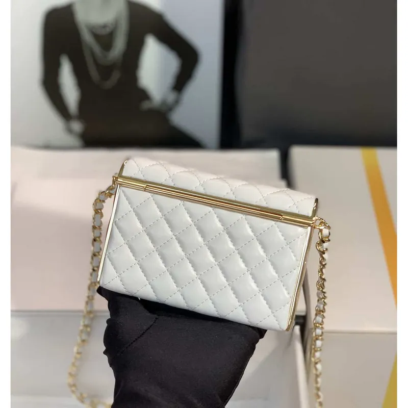 Chanel AS3308 Small Evening Bag 22A Limited Edition White Lambskin Gold