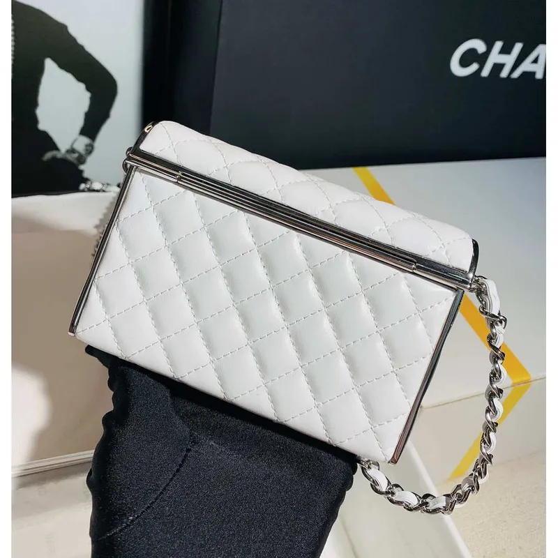 Chanel AS3308 Small Evening Bag 22A Limited Edition White Lambskin
