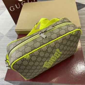 Gucci 839380 Medium Crossbody Bag With Print Acid green