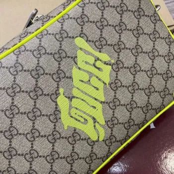 Gucci 839380 Medium Crossbody Bag With Print Acid green