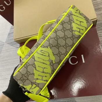 Gucci 839380 Medium Crossbody Bag With Print Acid green