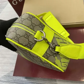 Gucci 839380 Medium Crossbody Bag With Print Acid green