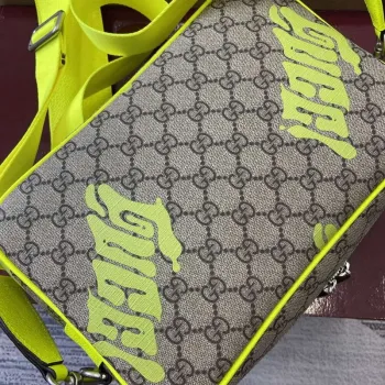 Gucci 839380 Medium Crossbody Bag With Print Acid green