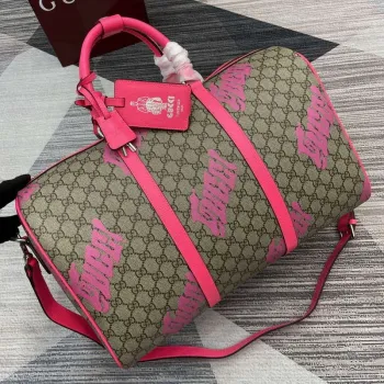 Gucci 834962 Medium Duffle Bag With Print Bright pink