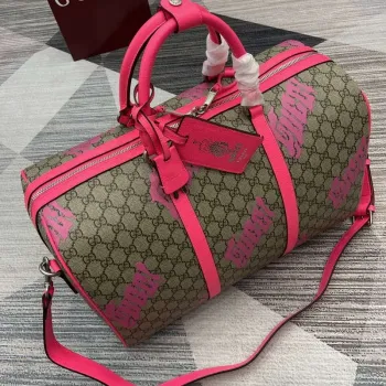 Gucci 834962 Medium Duffle Bag With Print Bright pink