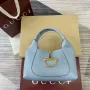 Gucci 837467 Gucci Softbit Medium Top Handle Bag Gray blue