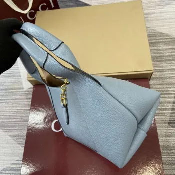 Gucci 837467 Gucci Softbit Medium Top Handle Bag Gray blue