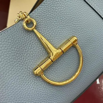 Gucci 837467 Gucci Softbit Medium Top Handle Bag Gray blue