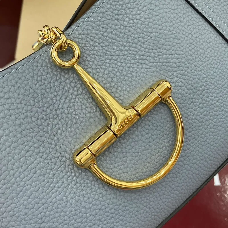 Gucci 837467 Gucci Softbit Medium Top Handle Bag Gray blue