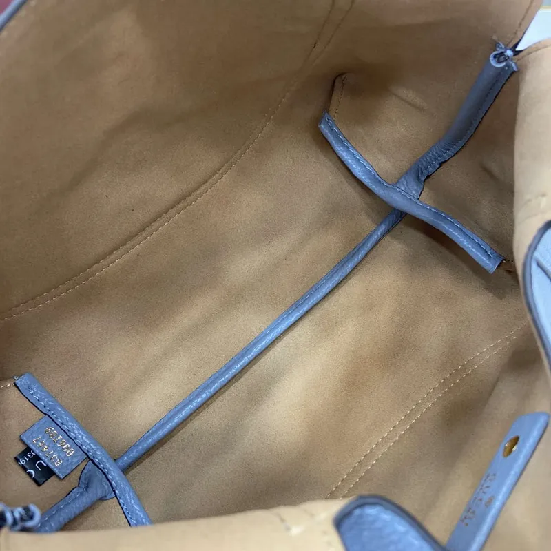 Gucci 837467 Gucci Softbit Medium Top Handle Bag Gray blue