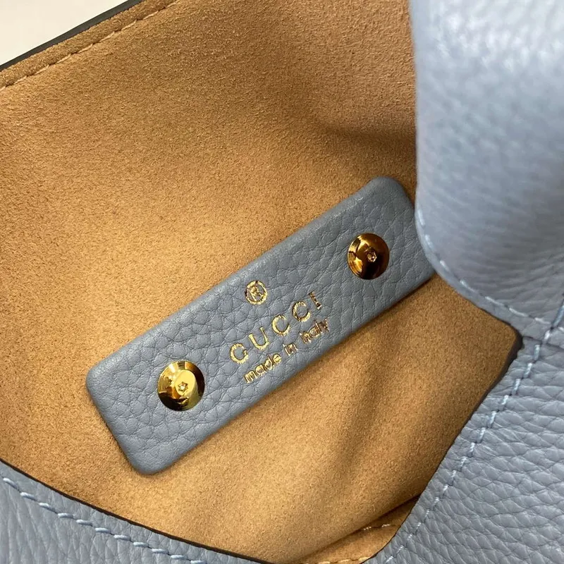 Gucci 837467 Gucci Softbit Medium Top Handle Bag Gray blue