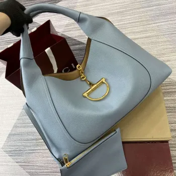 Gucci 837466 Gucci Softbit Maxi Shoulder Bag Gray blue