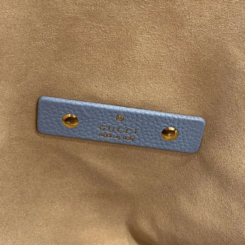 Gucci 837466 Gucci Softbit Maxi Shoulder Bag Gray blue