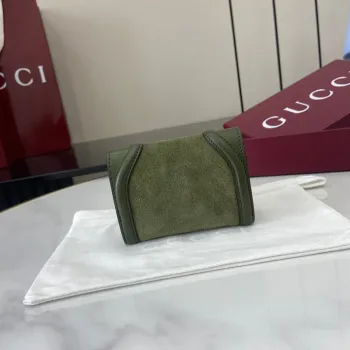 Gucci 818795 Gucci Blondie card case Suede leather Green