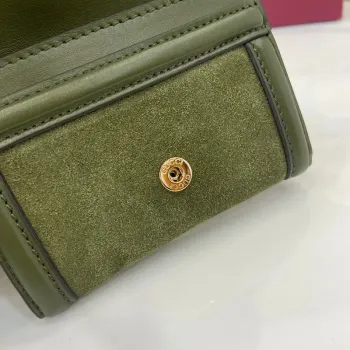 Gucci 818795 Gucci Blondie card case Suede leather Green