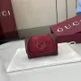 Gucci 818795 Gucci Blondie card case Suede leather Wine Red