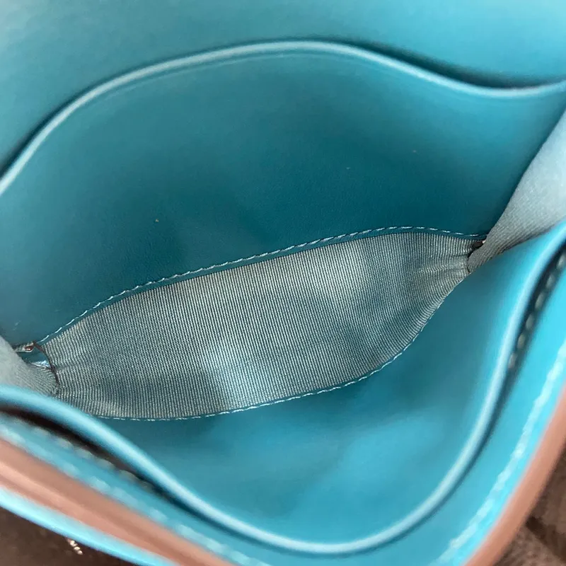 Gucci 818795 Gucci Blondie card case Suede leather Blue