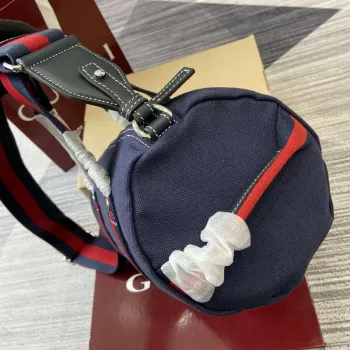 Gucci 816865 Small Printed Canvas Duffle Bag Dark blue