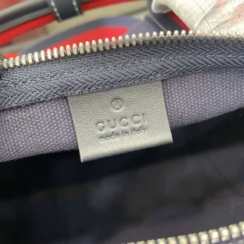 Gucci 816865 Small Printed Canvas Duffle Bag Dark blue