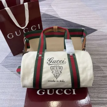 Gucci 816865 Small Printed Canvas Duffle Bag Off white