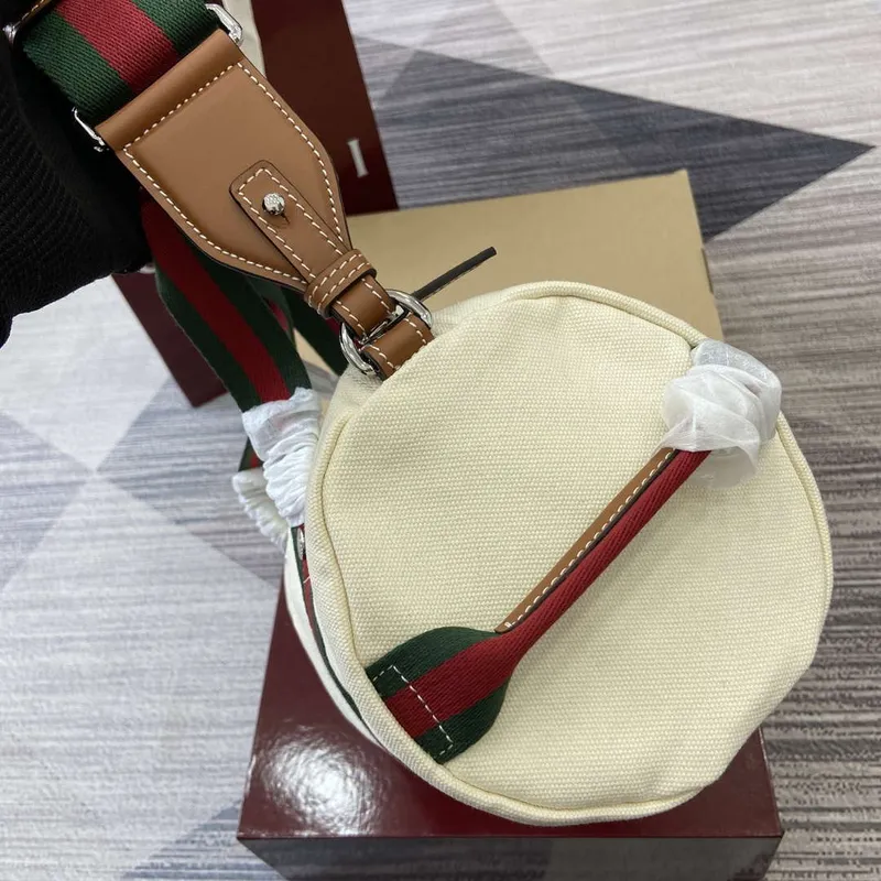 Gucci 816865 Small Printed Canvas Duffle Bag Off white