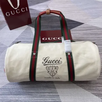 Gucci 816866 Large Printed Canvas Duffle Bag Off white