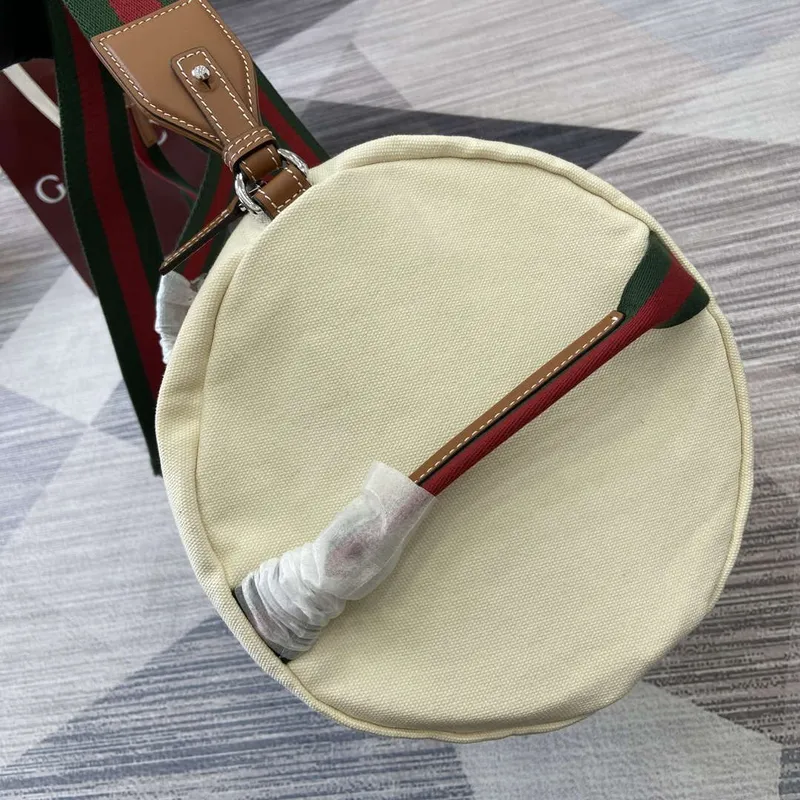 Gucci 816866 Large Printed Canvas Duffle Bag Off white