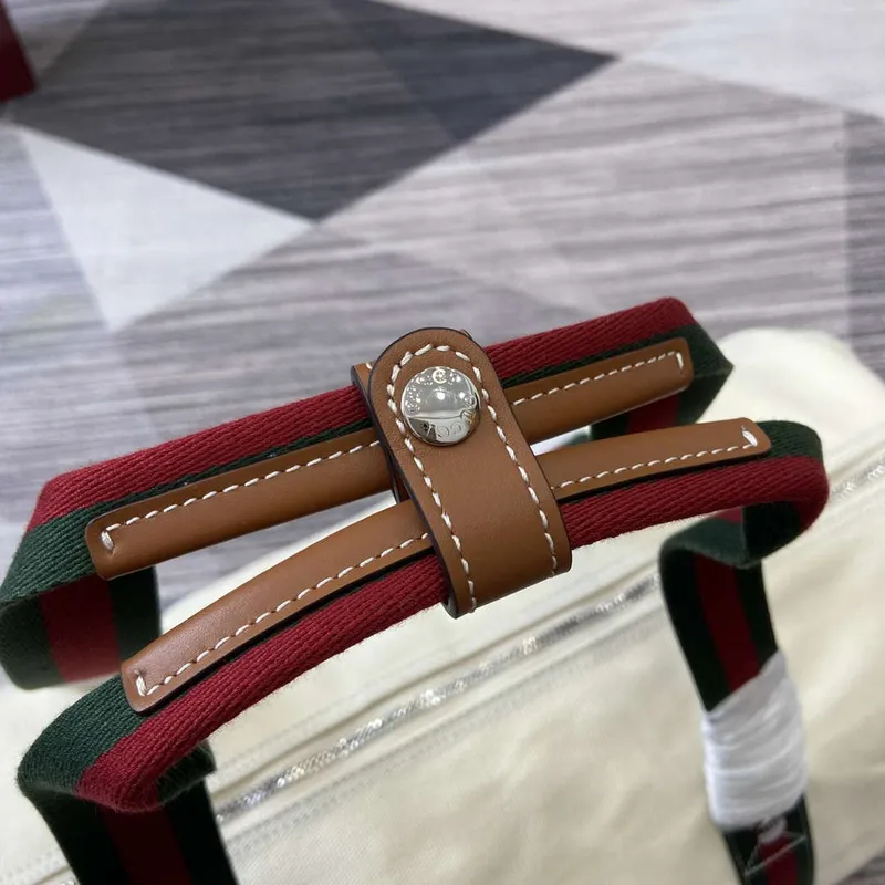 Gucci 816866 Large Printed Canvas Duffle Bag Off white