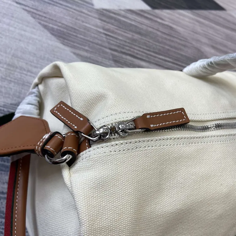 Gucci 816866 Large Printed Canvas Duffle Bag Off white