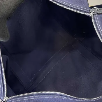 Gucci 816866 Large Printed Canvas Duffle Bag Dark Blue