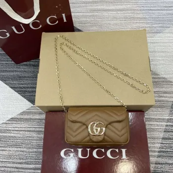 Gucci 841290 GG Marmont Mini Shoulder Bag Brown
