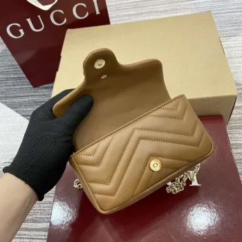 Gucci 841290 GG Marmont Mini Shoulder Bag Brown
