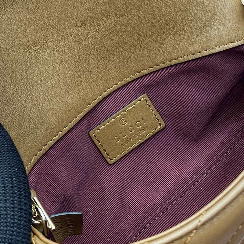 Gucci 841290 GG Marmont Mini Shoulder Bag Brown