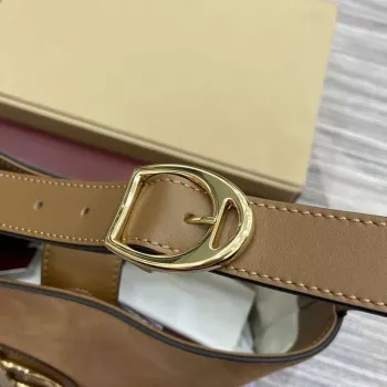 Gucci 833660 Gucci 73 Medium Bucket Bag Brown Suede