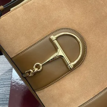 Gucci 833660 Gucci 73 Medium Bucket Bag Brown Suede