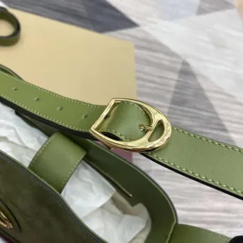 Gucci 833660 Gucci 73 Medium Bucket Bag Green Suede