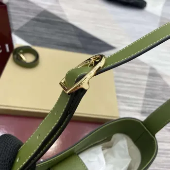 Gucci 833660 Gucci 73 Medium Bucket Bag Green Suede