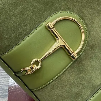 Gucci 833660 Gucci 73 Medium Bucket Bag Green Suede