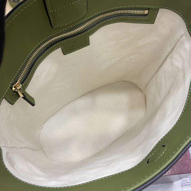 Gucci 833660 Gucci 73 Medium Bucket Bag Green Suede