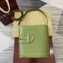 Gucci 833660 Gucci 73 Medium Bucket Bag Green smooth leather