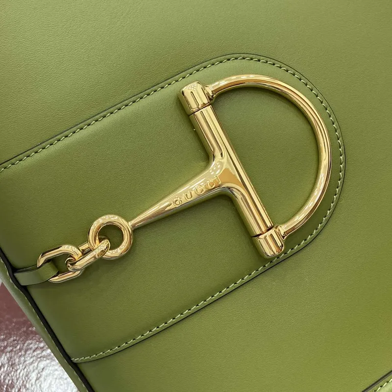 Gucci 833660 Gucci 73 Medium Bucket Bag Green smooth leather